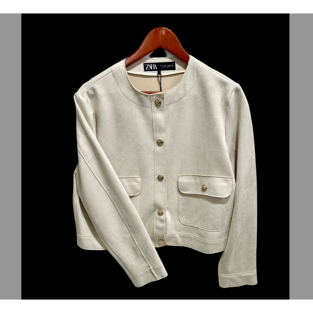 Zara Faux suede short jacket Size L - Picture 3 of 4
